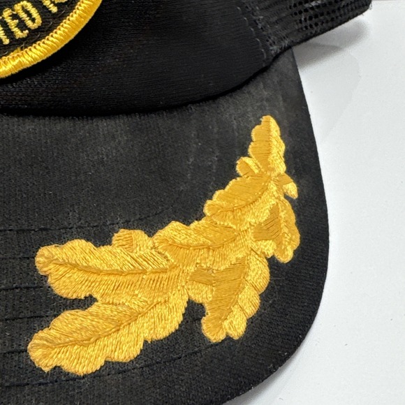 NRA Hat Mesh Snapback Trucker Black Gold Leaf  Emblem Cap Made in USA embroider - Picture 3 of 12